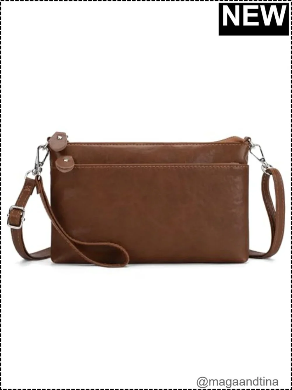 Genuine Leather RFID Blocking Wristlet Clutch Crossbody Wallet Purse